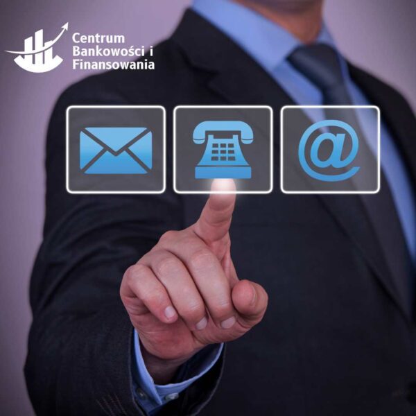 Kontakt z CBiF — symbole telefonu i poczty elektronicznej