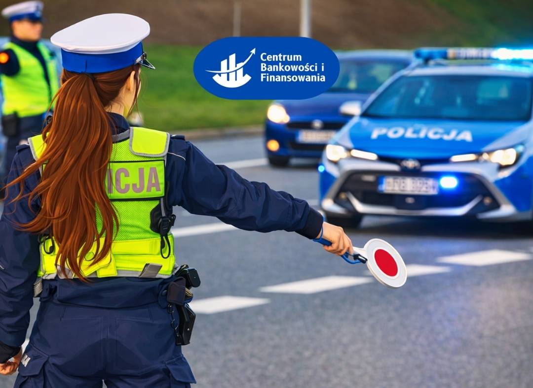 kredyt dla policjanta, animowana ilustracja polskiej policjantki w mundurze Policji