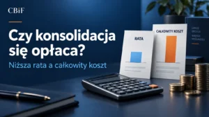 Czy konsolidacja się opłaca — grafika porównująca miesięczną ratę i całkowity koszt kredytu